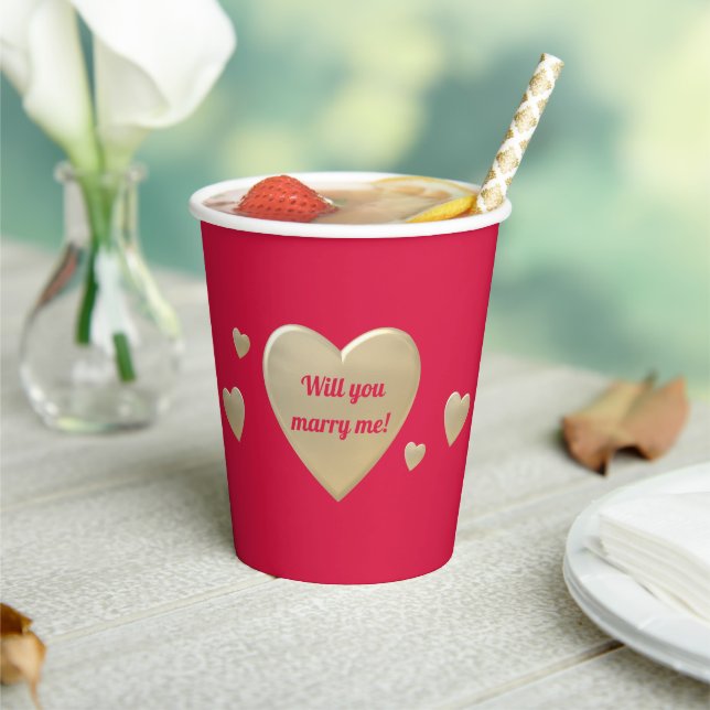 will you merry me,personalised paper cups (Insitu)