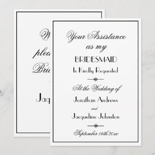 Will you please be my Bridesmaid? Simple Proposal Invitation