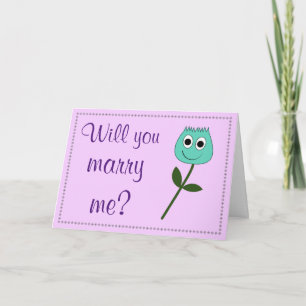 "Will you review me?" + Teal Smiling Flower Thank You Card