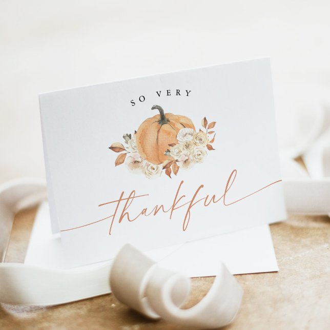 WILLA So Very Thankful Autumn Fall Pumpkin Thank You Card (Creator Uploaded)
