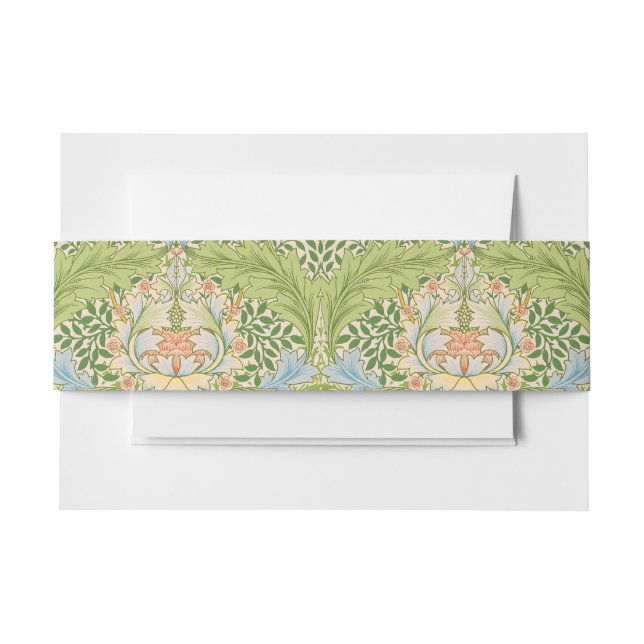 Willam Morris Myrtle Garden Floral Classic Invitation Belly Band (Front Example)