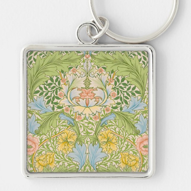 Willam Morris Myrtle Garden Floral Classic Key Ring (Front)