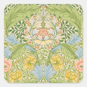 Willam Morris Myrtle Garden Floral Classic Square Sticker