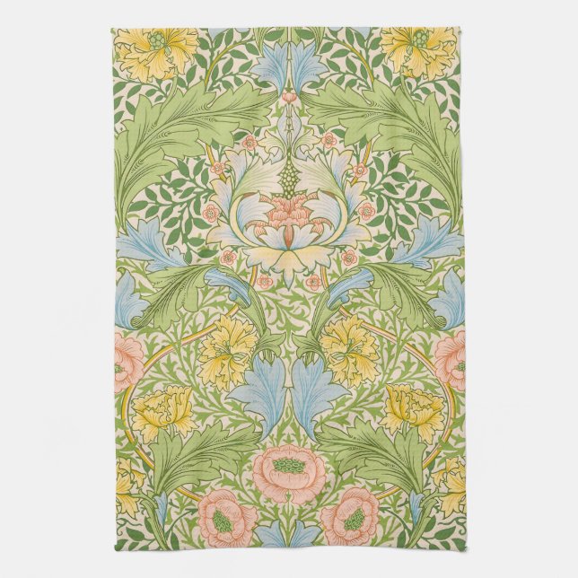 Willam Morris Myrtle Garden Floral Classic Tea Towel (Vertical)