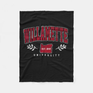 Willamette Institute of Technology Arch Retro for Fleece Blanket