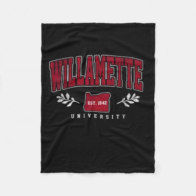 Willamette Institute of Technology Arch Retro for Fleece Blanket (Front)