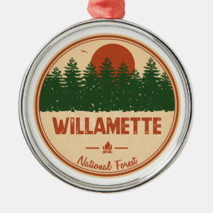 Willamette National Forest Metal Ornament