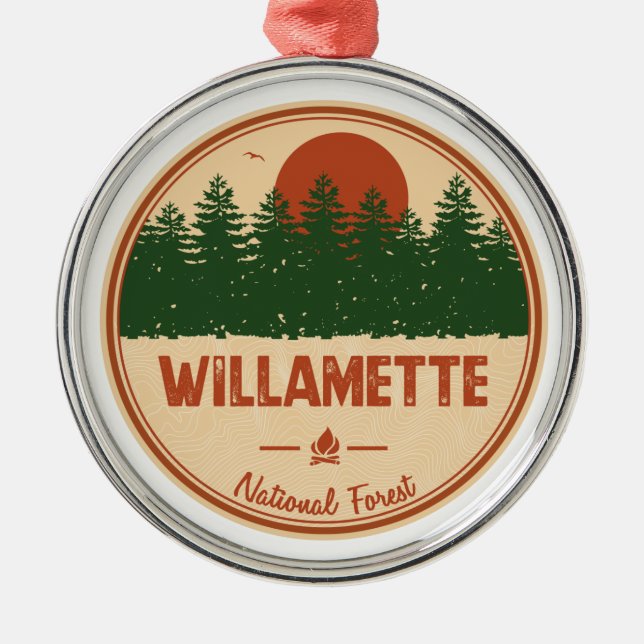 Willamette National Forest Metal Ornament (Front)