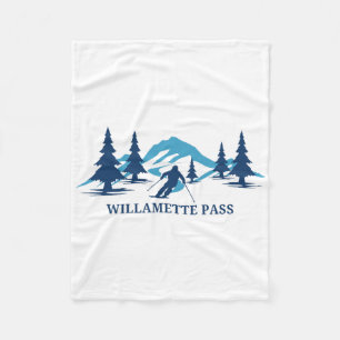 Willamette P Oregon Ski Resort Skiing Skier  Fleece Blanket