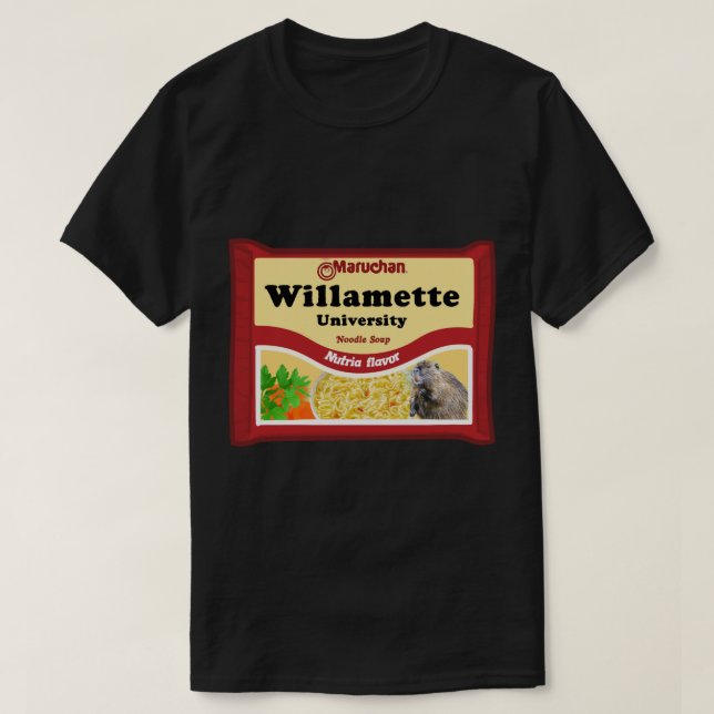 Willamette University Ramen Sticker  T-Shirt (Design Front)