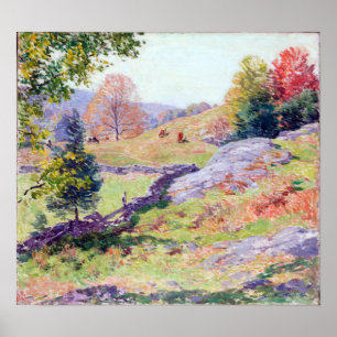 Willard Leroy Metcalf Hillside Pastures September Poster