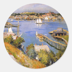Willard Metcalf, Gloucester Harbour Sun, Classic Round Sticker