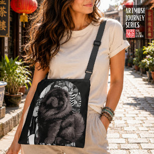 WILLEM black chow  - ArtMuse PORTAL Series   Crossbody Bag