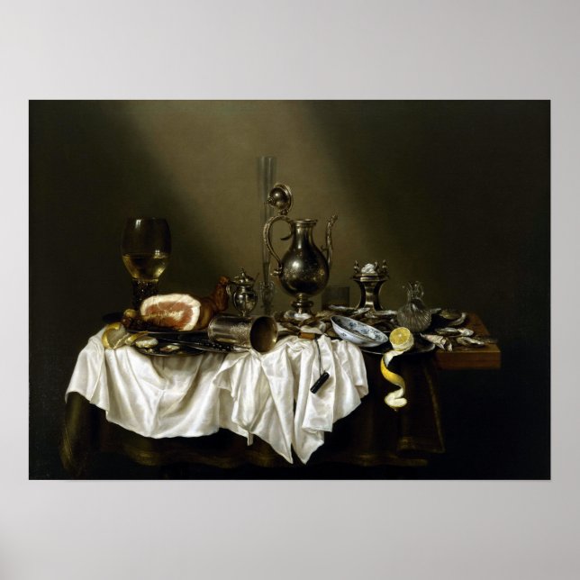 Willem Claesz Heda Banquet Piece with Ham Poster (Front)
