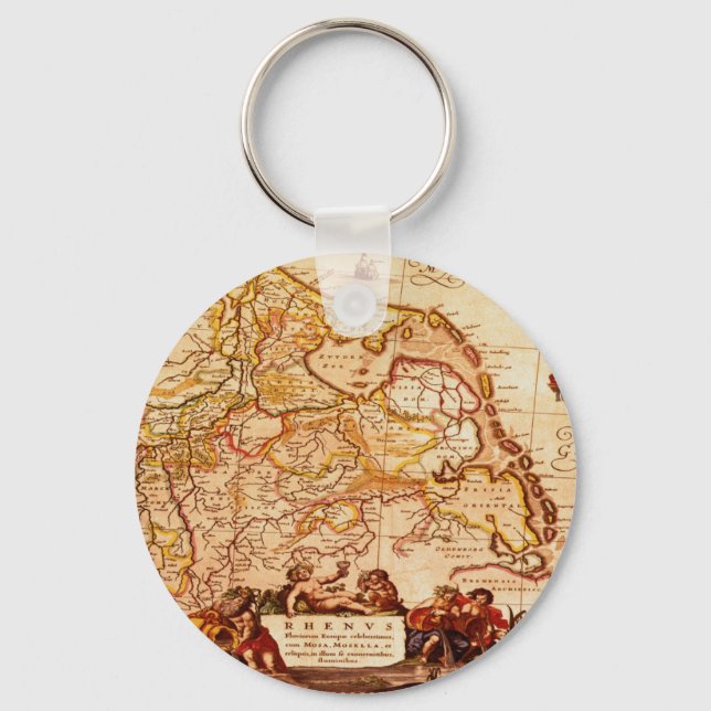 Willem Janszoon Blaeu Old German Map Collection Key Ring (Front)