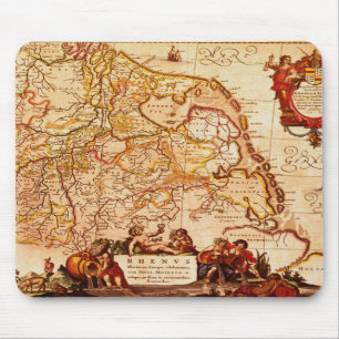 Willem Janszoon Blaeu Old German Map Collection Mouse Pad