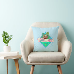 Willemstad Curacao Vacation Vintage Caribbean Lugg Cushion