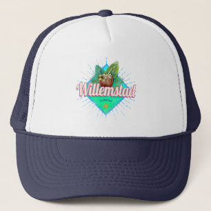 Willemstad Curacao Vacation Vintage Caribbean Lugg Trucker Hat
