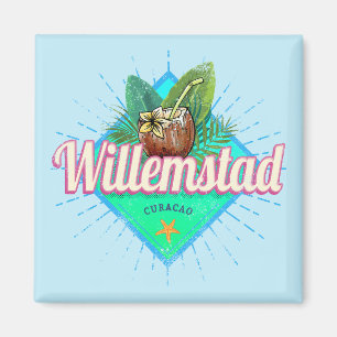 Willemstad Curacao Vacation Vintage Caribbean Magnet