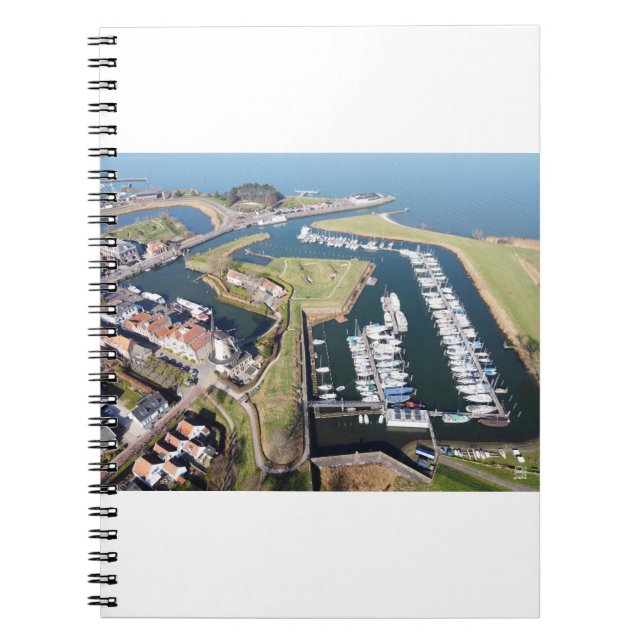 Willemstad in the Netherlands with modern port. Notebook (Front)