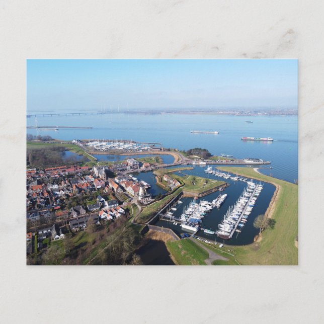 Willemstad Nederland drone overview. Postcard (Front)