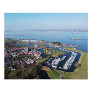 Willemstad Nederland drone overview. Poster