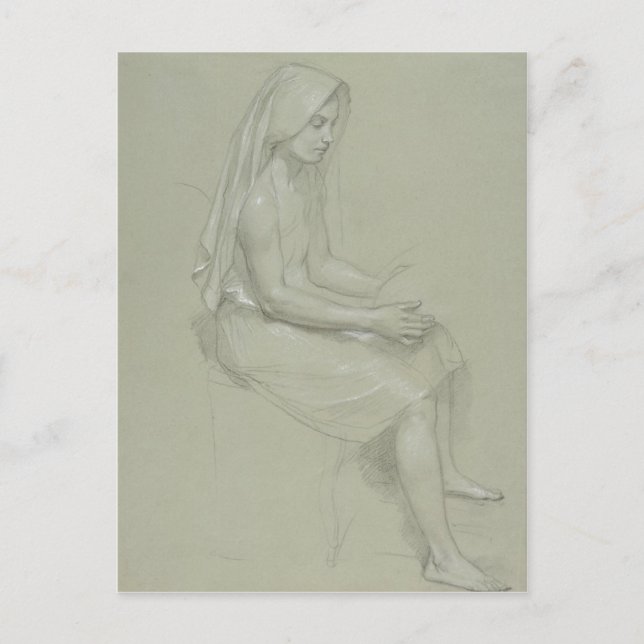 William-Adolphe Bouguereau (1825-1905) - Study of  Postcard (Front)