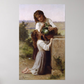 William-Adolphe Bouguereau-At The Fountain Poster