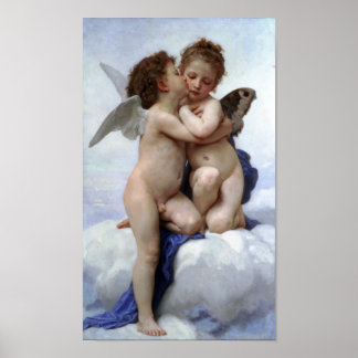William-Adolphe Bouguereau-First Kiss Poster