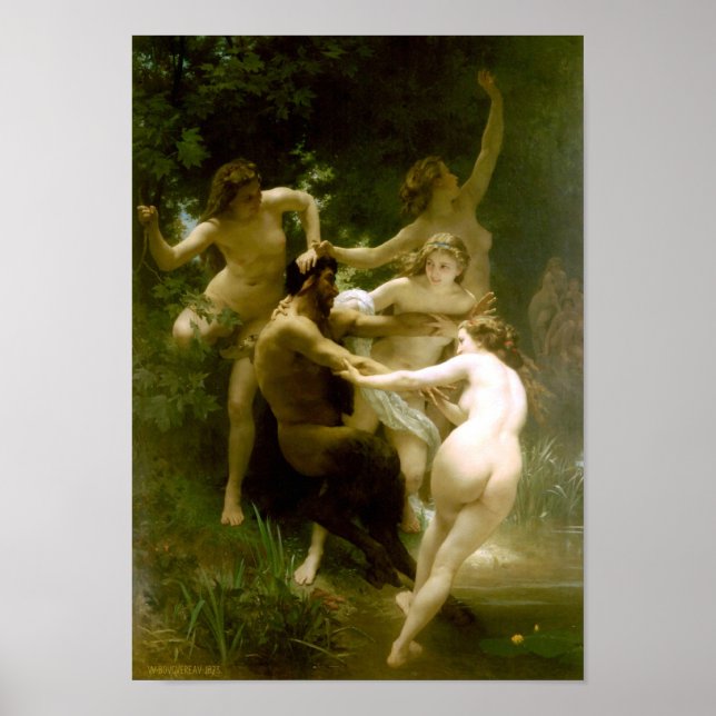 William-Adolphe Bouguereau-Nymphs and Satyr Poster (Front)