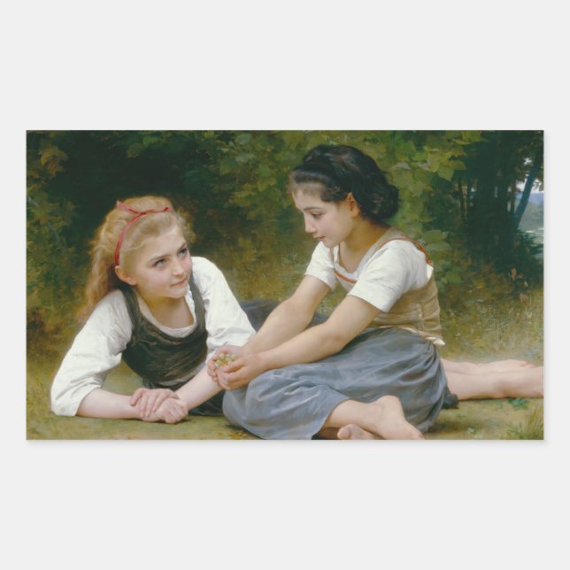 William-Adolphe Bouguereau - The Nut Gatherers Rectangular Sticker (Front)