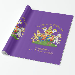 William and Catherine Royal Coat of Arms Wrapping Paper