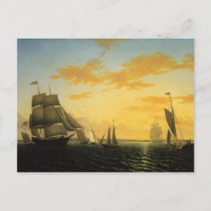 William Bedford New Bedford Harbour at Sunset Postcard