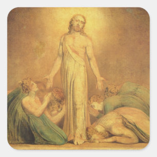 William Blake   Christ Appearing to the Apostles a Square Sticker