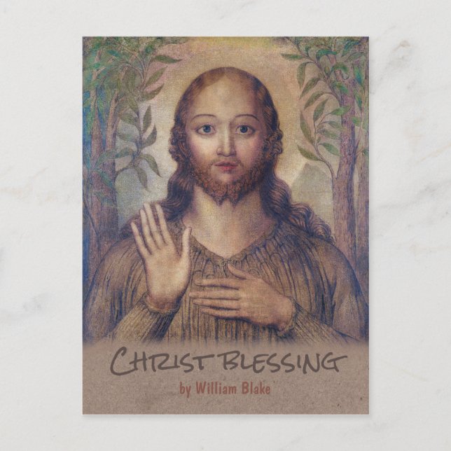 William Blake Christ blessing The saviour CC0071 Postcard (Front)