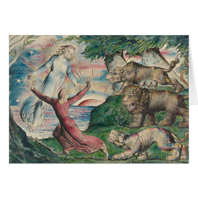 William Blake -Dante Running from the three Beasts (Front Horizontal)
