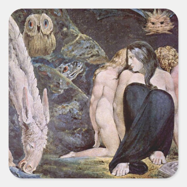 William Blake - Hecate - Night of Enitharmon's Joy Square Sticker (Front)