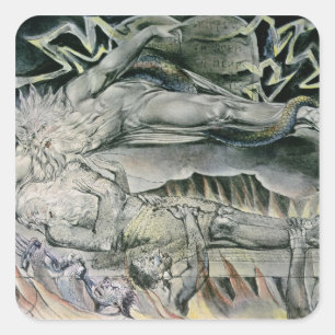 William Blake   Illustrations of the Book of Job;  Square Sticker