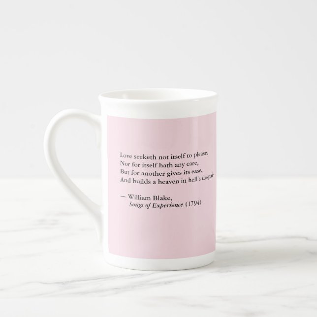 William Blake "Love Seeketh Not" Bone China Mug (Left)