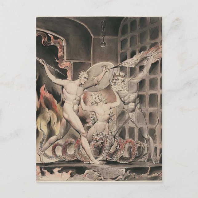 William Blake: Milton`s Paradise Lost Postcard (Front)