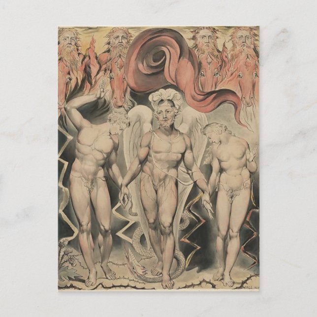 William Blake: Milton`s Paradise Lost Postcard (Front)