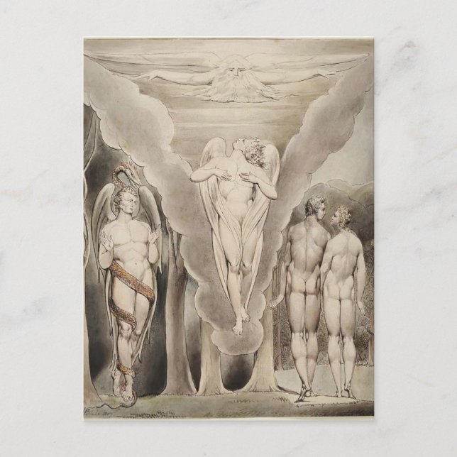 William Blake: Milton`s Paradise Lost Postcard (Front)