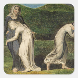 William Blake   Naomi entreating Ruth and Orpah to Square Sticker