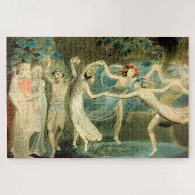 William Blake Oberon, Titania and Puck with Fairie Jigsaw Puzzle (Horizontal)