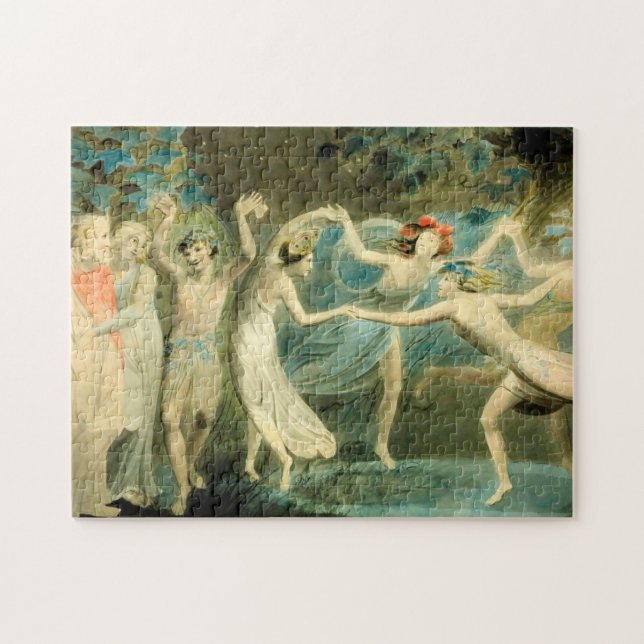 William Blake Oberon, Titania and Puck with Fairie Jigsaw Puzzle (Horizontal)