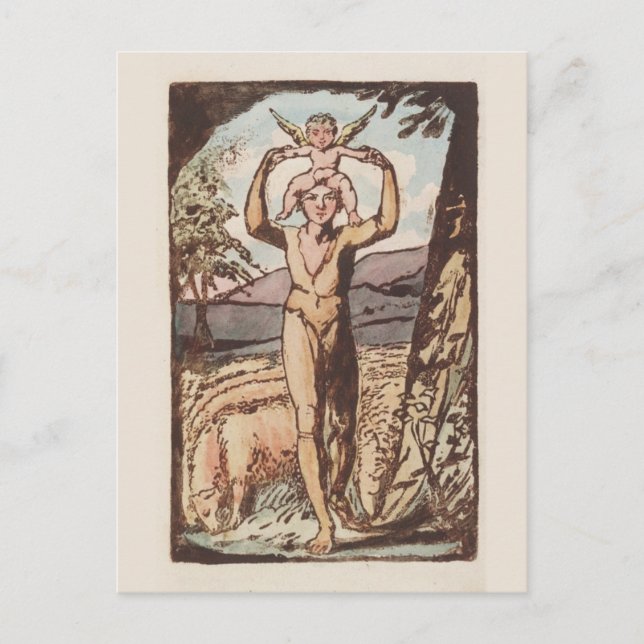William Blake, Songs of Experience, Antique Print Postcard (Front)
