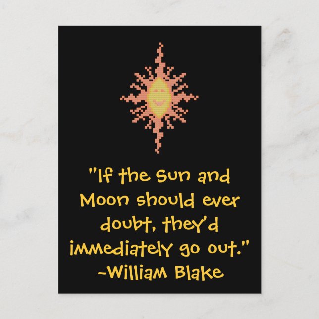 William Blake Sun and Moon Quote Postcard (Front)