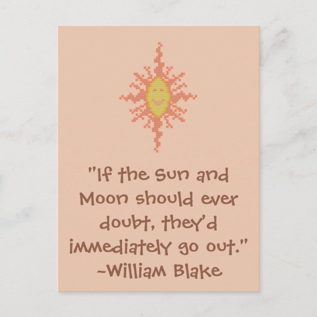 William Blake Sun and Moon Quote Postcard (Front)