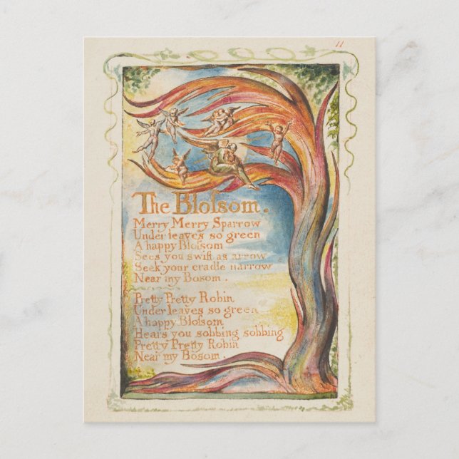 William Blake "The Blossom" Postcard (Front)