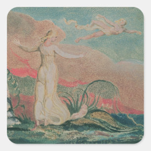 William Blake   The Book of Thel; Plate 4 Thel in  Square Sticker